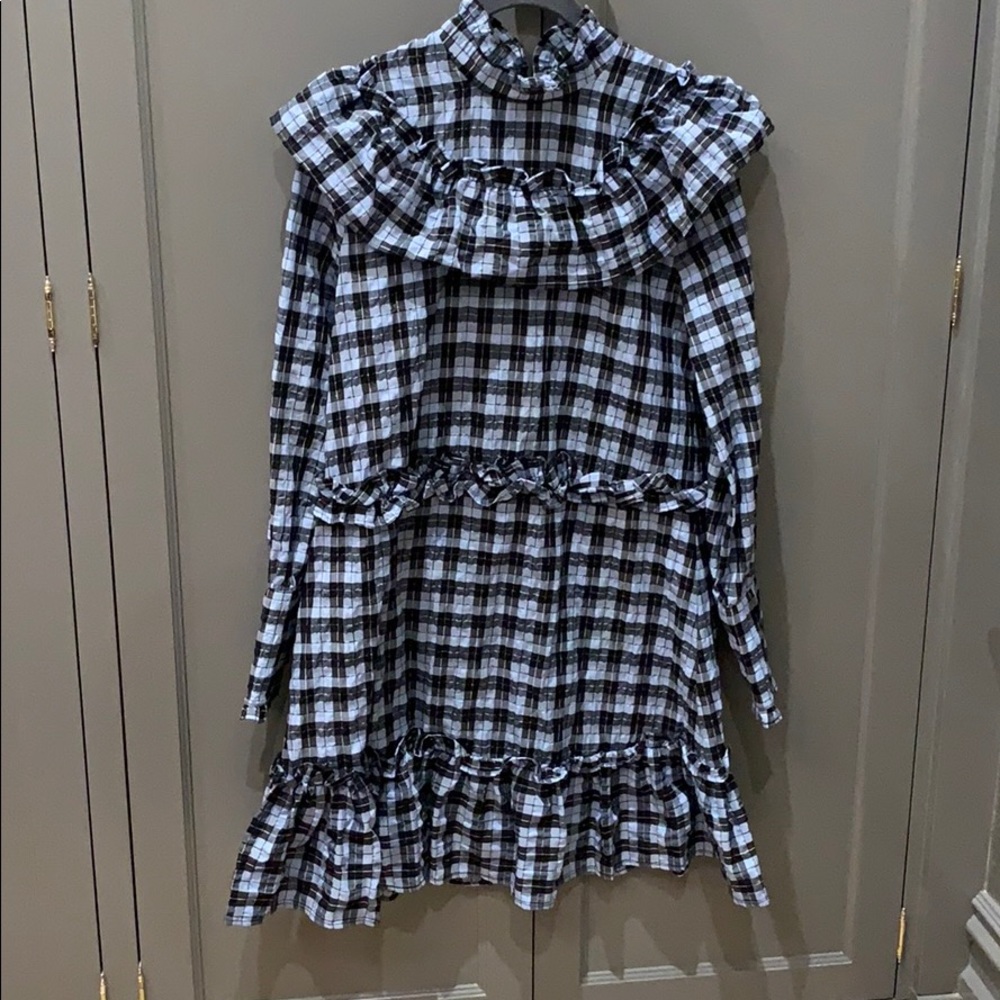 GANNI Plaid Mini Dress